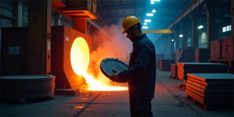 Ductile iron casting in a foundry