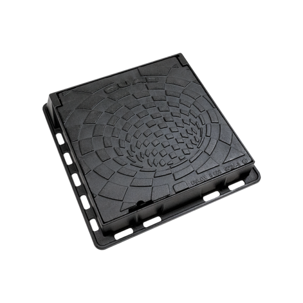 QUAD 12" 88,000 lbs load | Square Manhole Cover | Double Spring Bar Lock | Ductiline USA